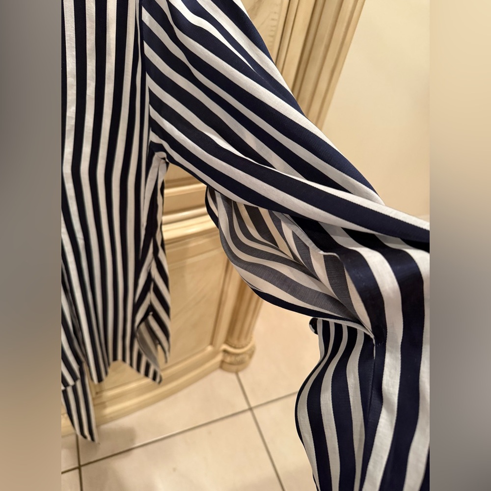 Striped Black and White Women's Top - Picture 4 of 5